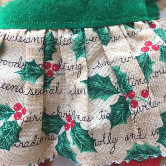 Vintage Hand Crafted 12" Felt Tan Gingerbread Man Women Holiday Winter Holly 2 - Picture 6 of 7